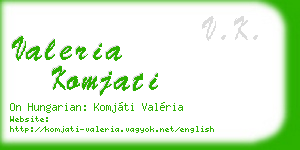 valeria komjati business card